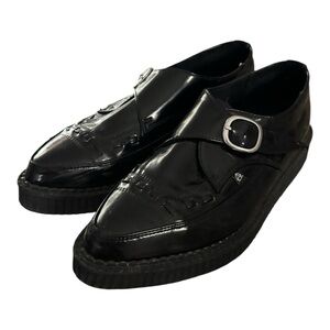 TUK Black Platform Buckle Shoes